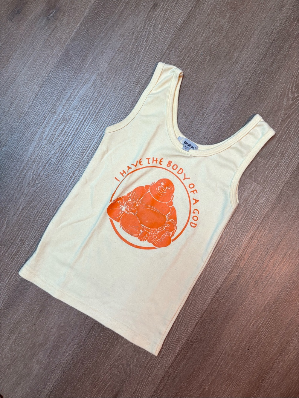 Cream Tank with Orange Graphic - Women's Casual Tank